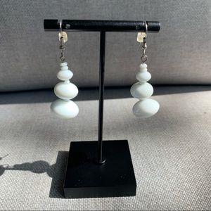 ☀️ 3/$15 White Beaded Dangling Earrings